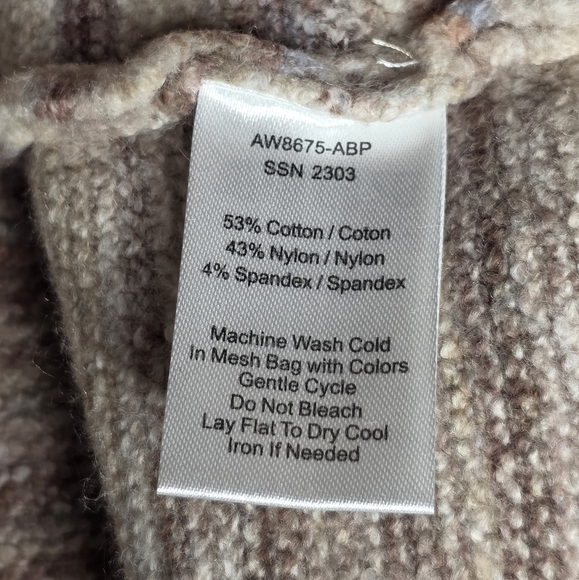 ATM Anthony Thomas Melillo Space Dyed V-Neck Sweater Neutral Stripe Small NWT - Picture 7 of 11